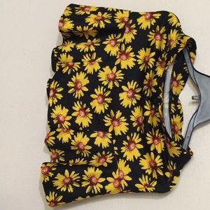 Flower mini skirt/ yellow daisy